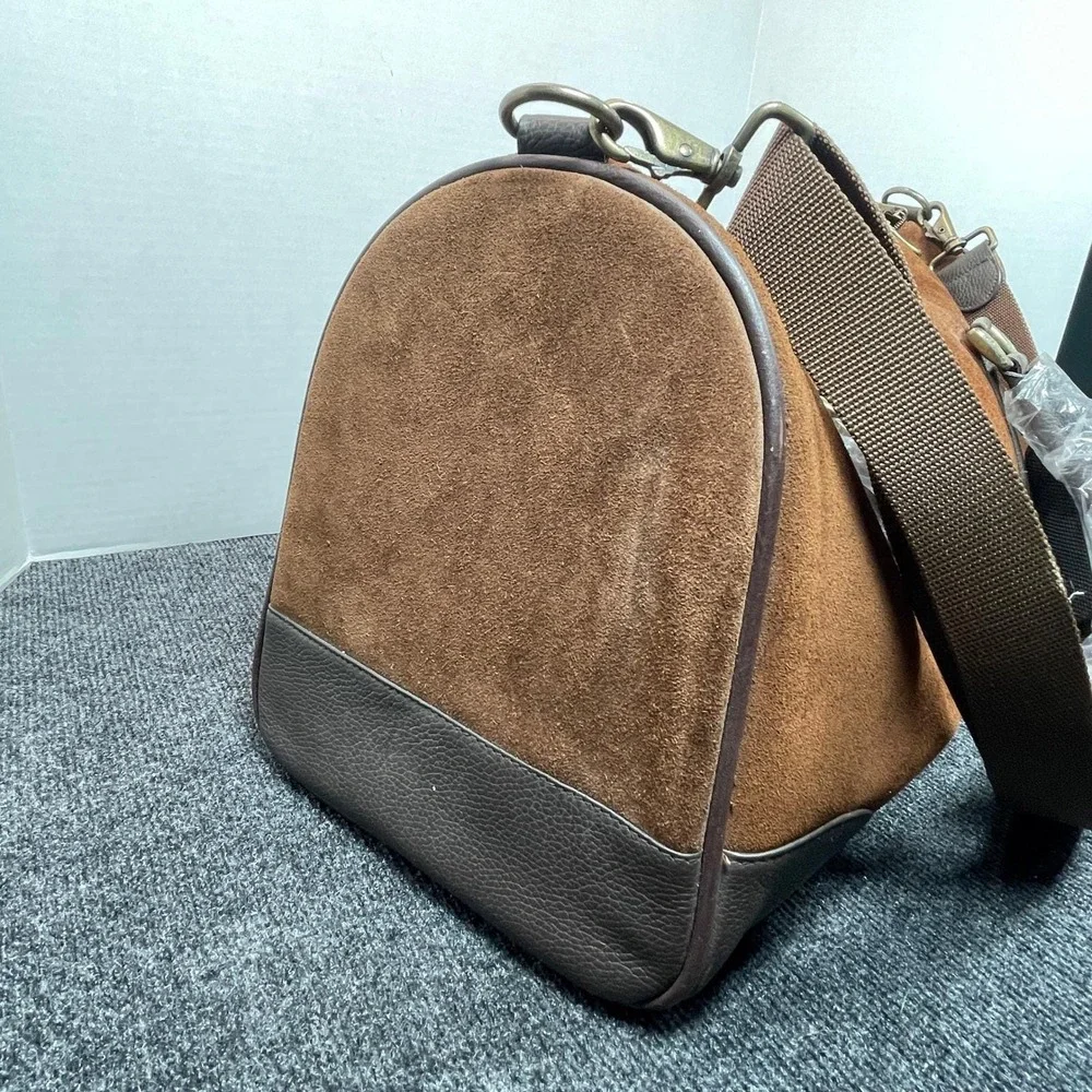 Marlboro Leather Duffel Bag Large Brown Suede Vtg Western Travel Bag 2003 RARE